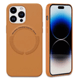 thumbnail image 1 of Phone Case for Apple iPhone 15 Pro Max (6.7") Premium Lux Leather Hybrid with Magsafe Compatible and Soft Microfiber, Metal Buttons Cover [ Brown ], 1 of 7