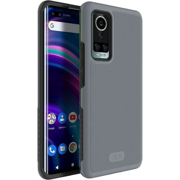 TUDIA MergeGrip Blu Bold N2 Case Dual layer Raised Edge Non-Slip Tough Heavy Duty - Gray