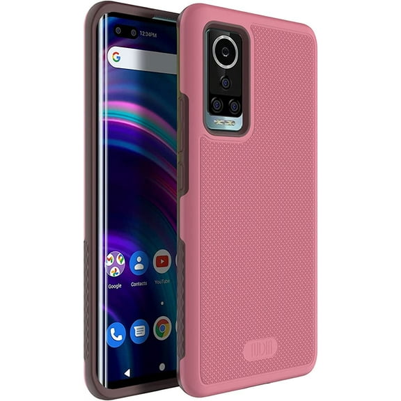 TUDIA MergeGrip Blu Bold N2 Case Dual layer Raised Edge Tough Heavy Duty - Smokey Pink