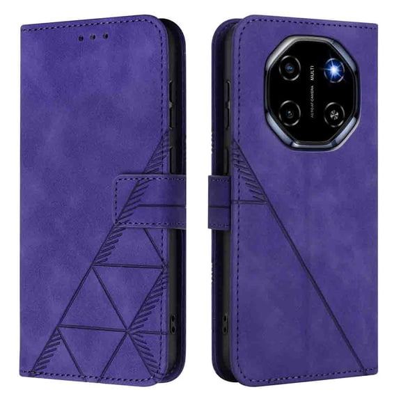 Phone Case for Blackview Shark 6 Wallet PU Leather Case with Card Slots Kickstand Shockproof Magnetic Flip Phone Cover, Purple