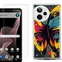 Phone Case for Cricket Icon Plus 2026, with Screen Protector, by OneToughShield - Abstract Butterfly