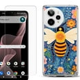 thumbnail image 1 of Phone Case for Cricket Icon Plus 2026, with Screen Protector, by OneToughShield - Bee Flower, 1 of 5