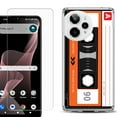 thumbnail image 1 of Phone Case for Cricket Icon Plus 2026, with Screen Protector, by OneToughShield - Cassette Orange, 1 of 5