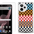 thumbnail image 1 of Phone Case for Cricket Icon Plus 2026, with Screen Protector, by OneToughShield - Colorful Checker, 1 of 5