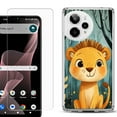 thumbnail image 1 of Phone Case for Cricket Icon Plus 2026, with Screen Protector, by OneToughShield - Curious Lion Cub, 1 of 5
