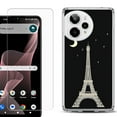 thumbnail image 1 of Phone Case for Cricket Icon Plus 2026, with Screen Protector, by OneToughShield - Eiffel Tower Moon, 1 of 5