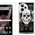 thumbnail image 1 of Phone Case for Cricket Icon Plus 2026, with Screen Protector, by OneToughShield - Grunge Skull, 1 of 5