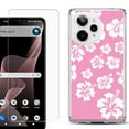 thumbnail image 1 of Phone Case for Cricket Icon Plus 2026, with Screen Protector, by OneToughShield - Hibiscus Pink, 1 of 5