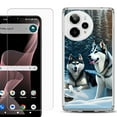 thumbnail image 1 of Phone Case for Cricket Icon Plus 2026, with Screen Protector, by OneToughShield - Husky Snow, 1 of 5