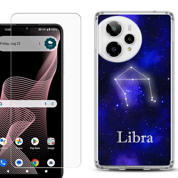 Phone Case for Cricket Icon Plus 2026, with Screen Protector, by OneToughShield - Libra