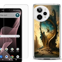 Phone Case for Cricket Icon Plus 2026, with Screen Protector, by OneToughShield - Melting Clock