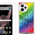 thumbnail image 1 of Phone Case for Cricket Icon Plus 2026, with Screen Protector, by OneToughShield - Music Notes / Rainbow, 1 of 5