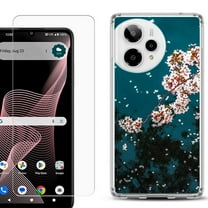 Phone Case for Cricket Icon Plus 2026, with Screen Protector, by OneToughShield - Night Blossom