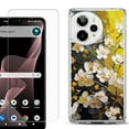 thumbnail image 1 of Phone Case for Cricket Icon Plus 2026, with Screen Protector, by OneToughShield - Plum Flower, 1 of 5