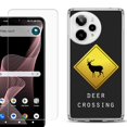 thumbnail image 1 of Phone Case for Cricket Icon Plus 2026, with Screen Protector, by OneToughShield - Road Sign Deer, 1 of 5