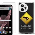 thumbnail image 1 of Phone Case for Cricket Icon Plus 2026, with Screen Protector, by OneToughShield - Road Sign Kangaroo, 1 of 5