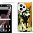thumbnail image 1 of Phone Case for Cricket Icon Plus 2026, with Screen Protector, by OneToughShield - Running Husky, 1 of 5