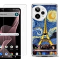 thumbnail image 1 of Phone Case for Cricket Icon Plus 2026, with Screen Protector, by OneToughShield - Starry Night Eiffel, 1 of 5