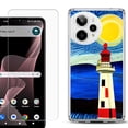 thumbnail image 1 of Phone Case for Cricket Icon Plus 2026, with Screen Protector, by OneToughShield - Starry Night Lighthouse, 1 of 5