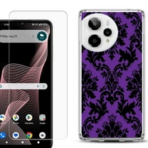 Phone Case for Cricket Icon Plus 2026, with Screen Protector, by OneToughShield - Victorian Purple/Black