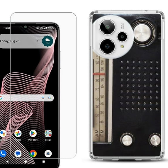 Phone Case for Cricket Icon Plus 2026, with Screen Protector, by OneToughShield - Vintage Radio