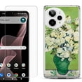 thumbnail image 1 of Phone Case for Cricket Icon Plus 2026, with Screen Protector, by OneToughShield - White Roses, 1 of 5