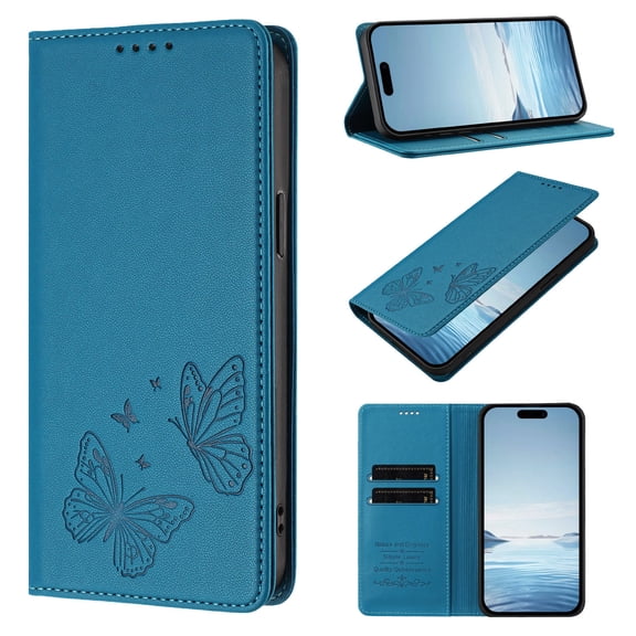 Phone Case for Cricket Icon Pro 2026 / AT&T Motivate Pro 2 5G, PU Leather Case with RFID Block Card Slots Stand Magnetic Flip Wallet Cover, Blue