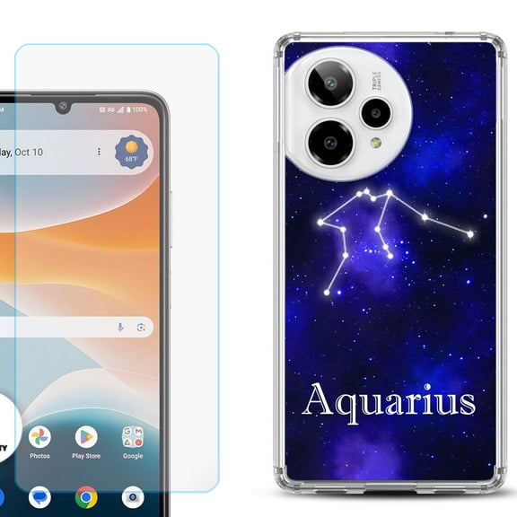 Phone Case for Cricket Icon Pro 2026, with Screen Protector, by OneToughShield - Aquarius