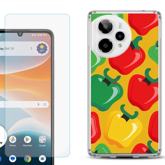 Phone Case for Cricket Icon Pro 2026, with Screen Protector, by OneToughShield - Bell Pepper