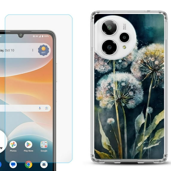 Phone Case for Cricket Icon Pro 2026, with Screen Protector, by OneToughShield - Dandelion Color