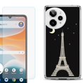 thumbnail image 1 of Phone Case for Cricket Icon Pro 2026, with Screen Protector, by OneToughShield - Eiffel Tower Moon, 1 of 5