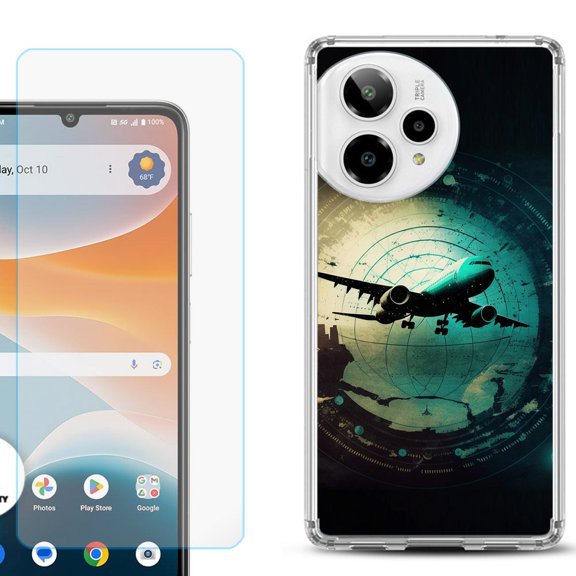 Phone Case for Cricket Icon Pro 2026, with Screen Protector, by OneToughShield - Flight Tracker