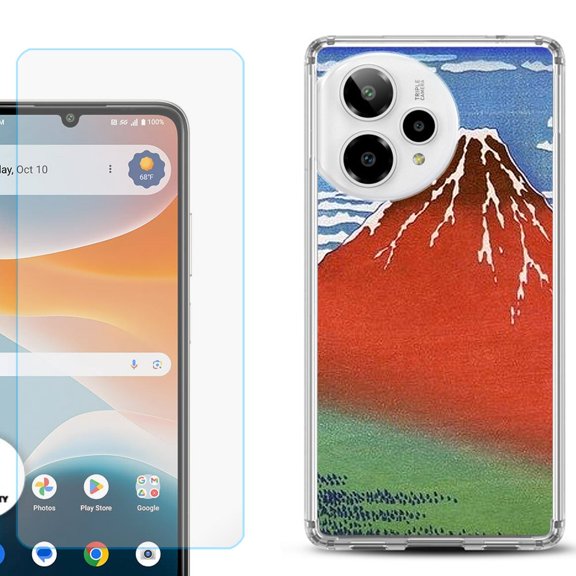Phone Case for Cricket Icon Pro 2026, with Screen Protector, by OneToughShield - Fuji Morning
