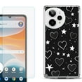 thumbnail image 1 of Phone Case for Cricket Icon Pro 2026, with Screen Protector, by OneToughShield - Hearts n Stars, 1 of 5