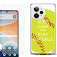 thumbnail image 1 of Phone Case for Cricket Icon Pro 2026, with Screen Protector, by OneToughShield - Keep Calm Softball, 1 of 5