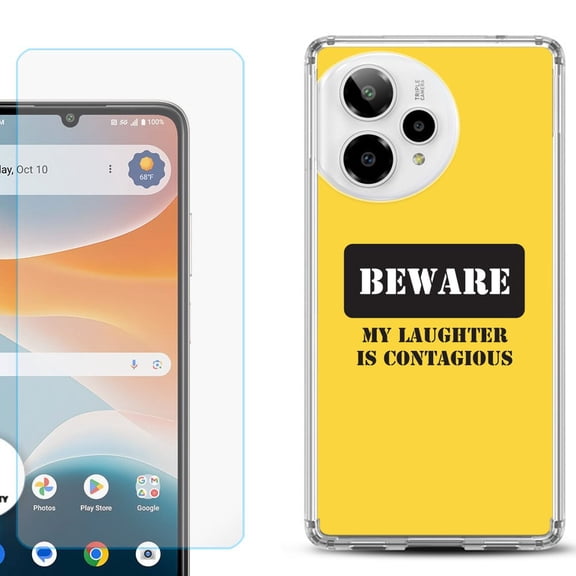 Phone Case for Cricket Icon Pro 2026, with Screen Protector, by OneToughShield - Laughter