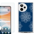 thumbnail image 1 of Phone Case for Cricket Icon Pro 2026, with Screen Protector, by OneToughShield - Mandala / Blue, 1 of 5
