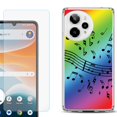 thumbnail image 1 of Phone Case for Cricket Icon Pro 2026, with Screen Protector, by OneToughShield - Music Notes / Rainbow, 1 of 5