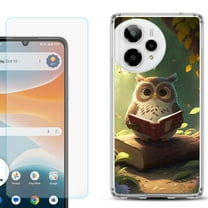 Phone Case for Cricket Icon Pro 2026, with Screen Protector, by OneToughShield - Owl Reading