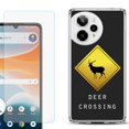 thumbnail image 1 of Phone Case for Cricket Icon Pro 2026, with Screen Protector, by OneToughShield - Road Sign Deer, 1 of 5