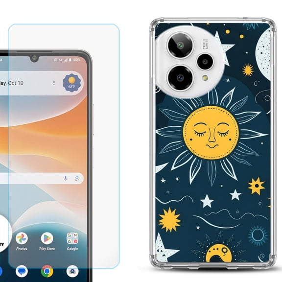 Phone Case for Cricket Icon Pro 2026, with Screen Protector, by OneToughShield - Sun N Star