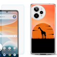 thumbnail image 1 of Phone Case for Cricket Icon Pro 2026, with Screen Protector, by OneToughShield - Sunset Giraffe, 1 of 5