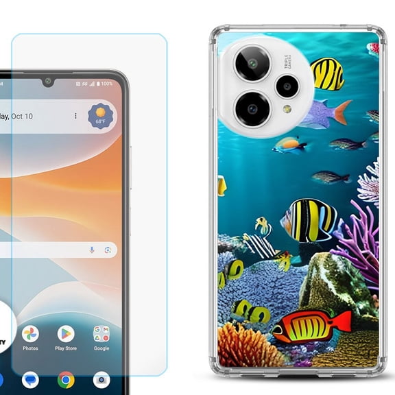 Phone Case for Cricket Icon Pro 2026, with Screen Protector, by OneToughShield - Underwater