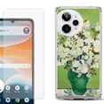 thumbnail image 1 of Phone Case for Cricket Icon Pro 2026, with Screen Protector, by OneToughShield - White Roses, 1 of 5