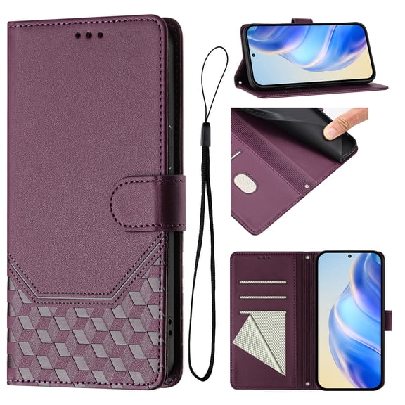 Phone Case for Doogee Note 58 / Note 58 Pro, Shockproof PU Leather Flip Wallet Case with RFID Block Card Slots Kickstand Magnetic Cover, Purple