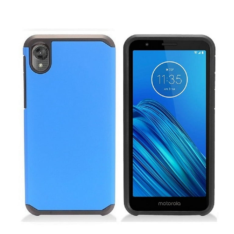 Phone Case for Motorola Moto E6 XT2005 1 XT2005 3 Hybrid Shockproof Slim Hard Cover Protective Case Blue