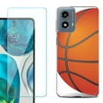 thumbnail image 1 of Phone Case for Motorola Moto G 5G 2024, with Tempered Glass Screen Protector, by OneToughShield - Basketball, 1 of 3