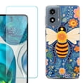 thumbnail image 1 of Phone Case for Motorola Moto G 5G 2024, with Tempered Glass Screen Protector, by OneToughShield - Bee Flower, 1 of 3
