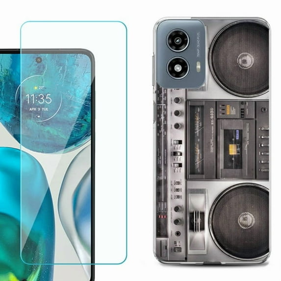 Phone Case for Motorola Moto G 5G 2024, with Tempered Glass Screen Protector, by OneToughShield - Boombox