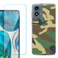 thumbnail image 1 of Phone Case for Motorola Moto G 5G 2024, with Tempered Glass Screen Protector, by OneToughShield - Camo Green, 1 of 3